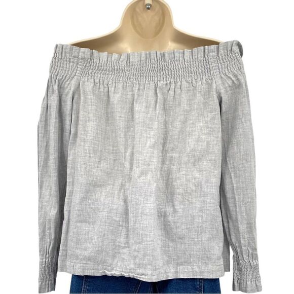 Loft Gray Off the Shoulder Top Size XXSP - Picture 3 of 6